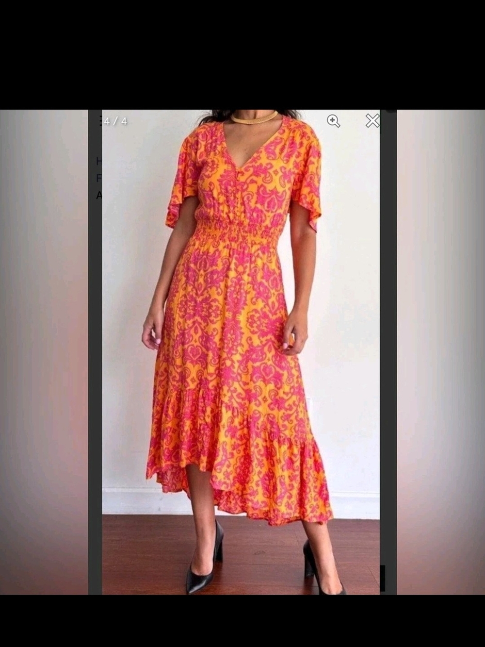 Abel the Label Anthropologie Maya Yellow Maxi Dress M Asymmetrical Hem